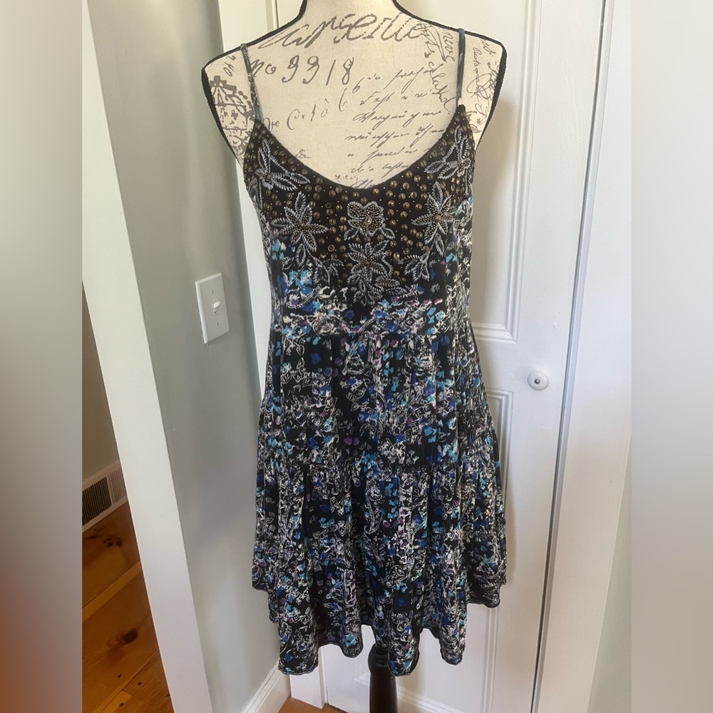 Vintage Free People Beaded Spaghetti Strap Dress. Size: S/P.